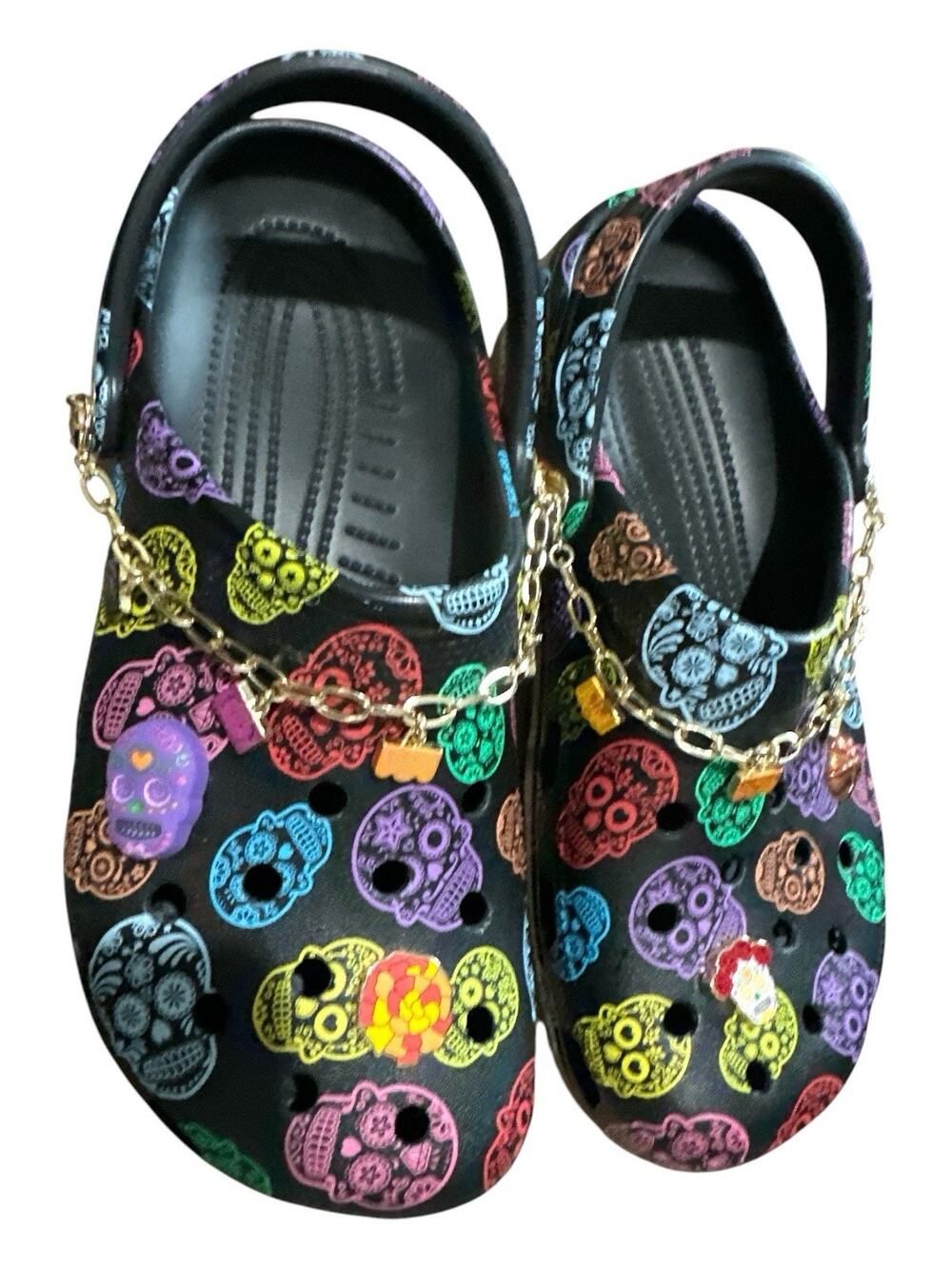 Crocs Classic Clog Día de Muertos Jibbitz Chain M9 W11 Unisex